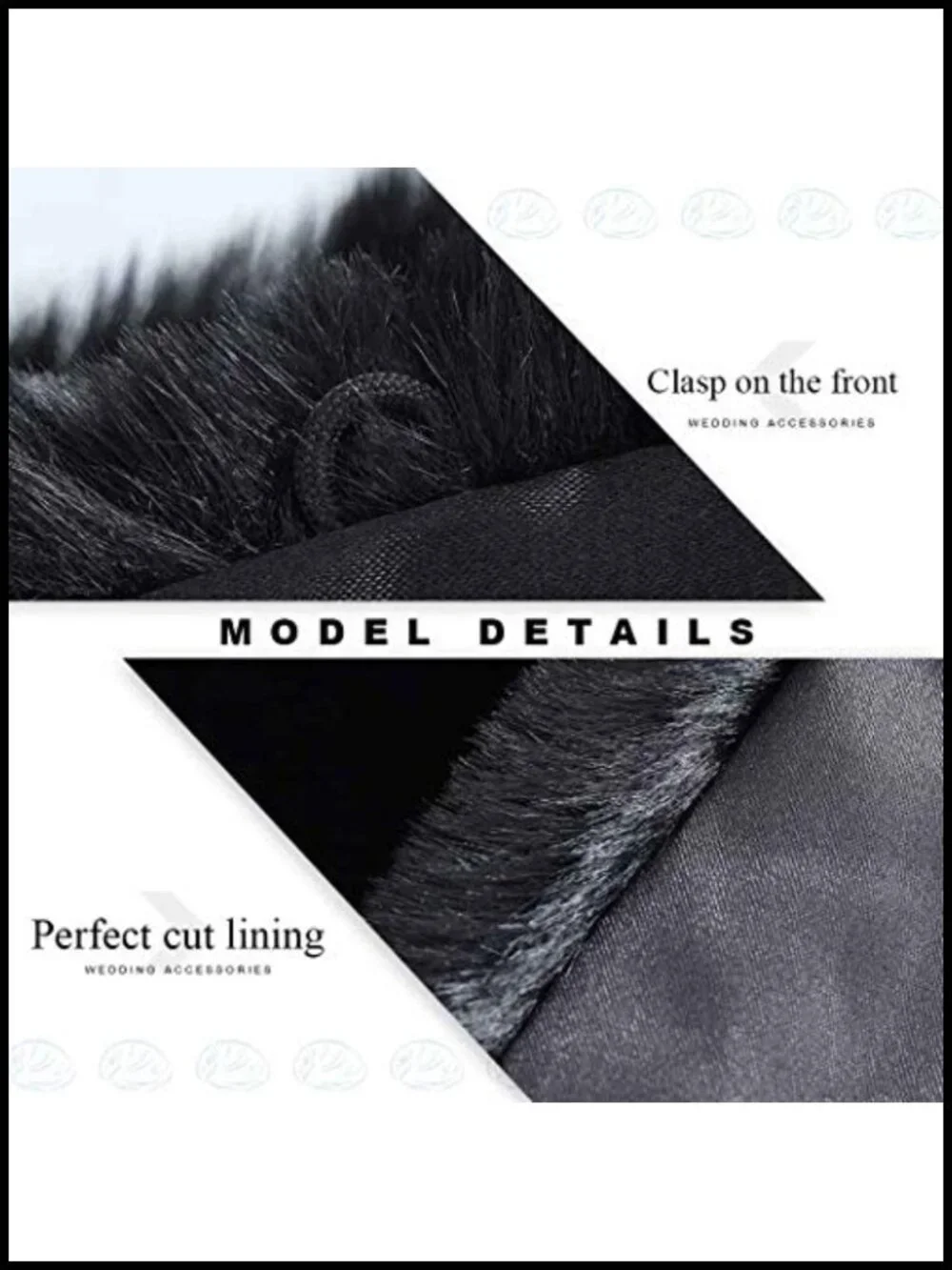 1920s Wedding Faux Fur Shawl Winter Bridal Fur Wraps Women Satin Clasp